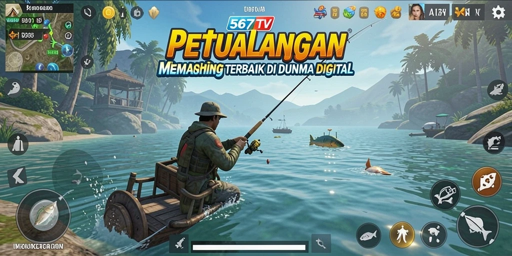 Tampilan gameplay 567TV dengan aksi memancing menarik.