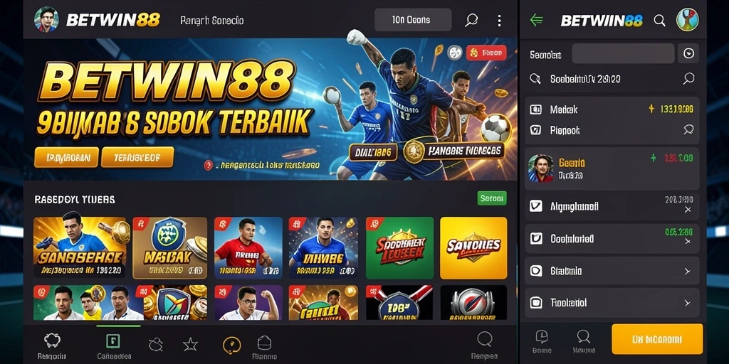 Screenshot utama BETWIN88 menampilkan tampilan antarmuka taruhan olahraga.