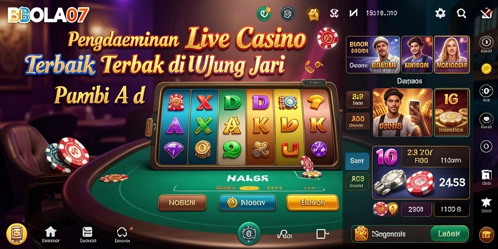 Screenshot gameplay yang menampilkan dealer langsung di BOLA07.