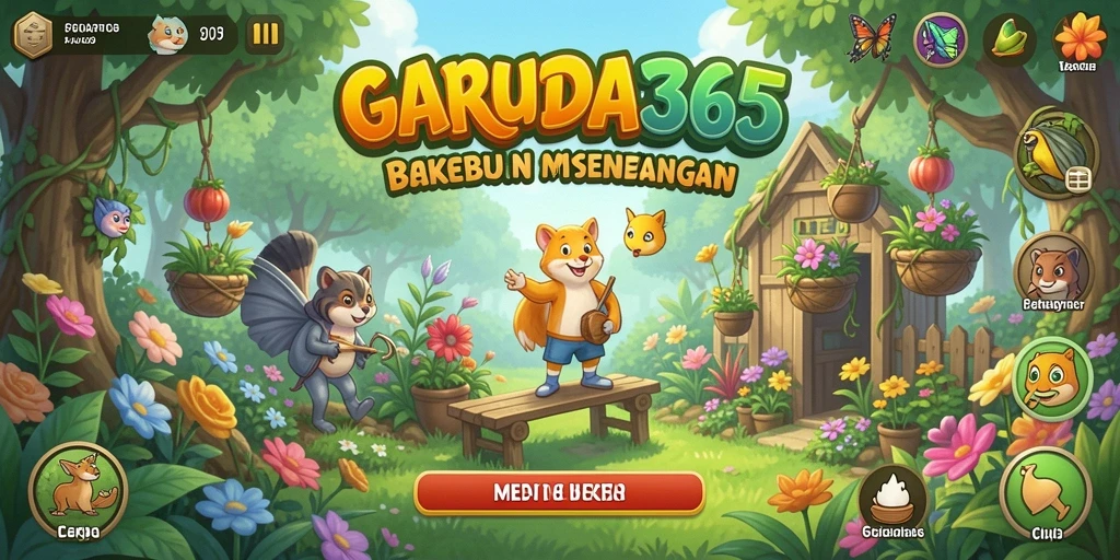 Screenshot gameplay GARUDA365 yang menampilkan kebun yang rimbun dan hasil panen.