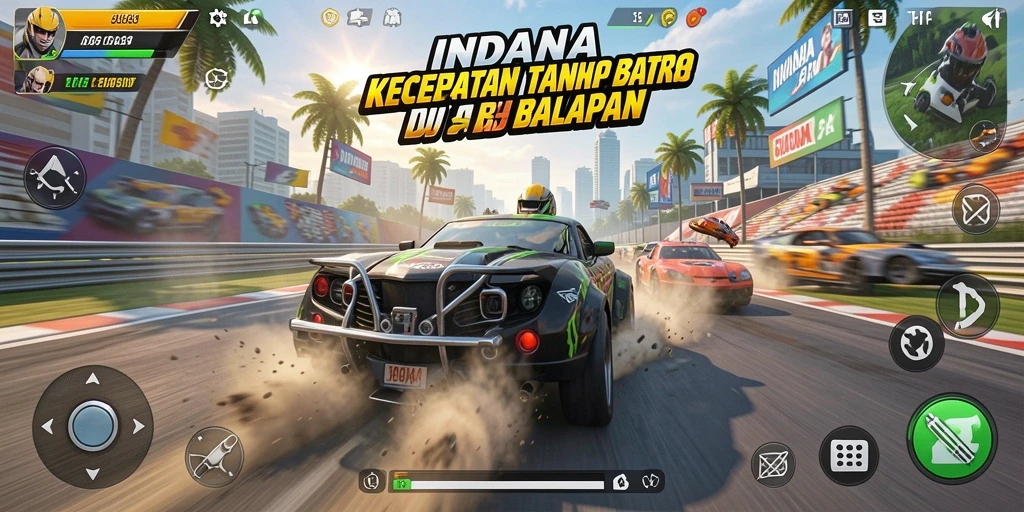 Tampilan gameplay INDAAA yang menegangkan dan penuh adrenalin.