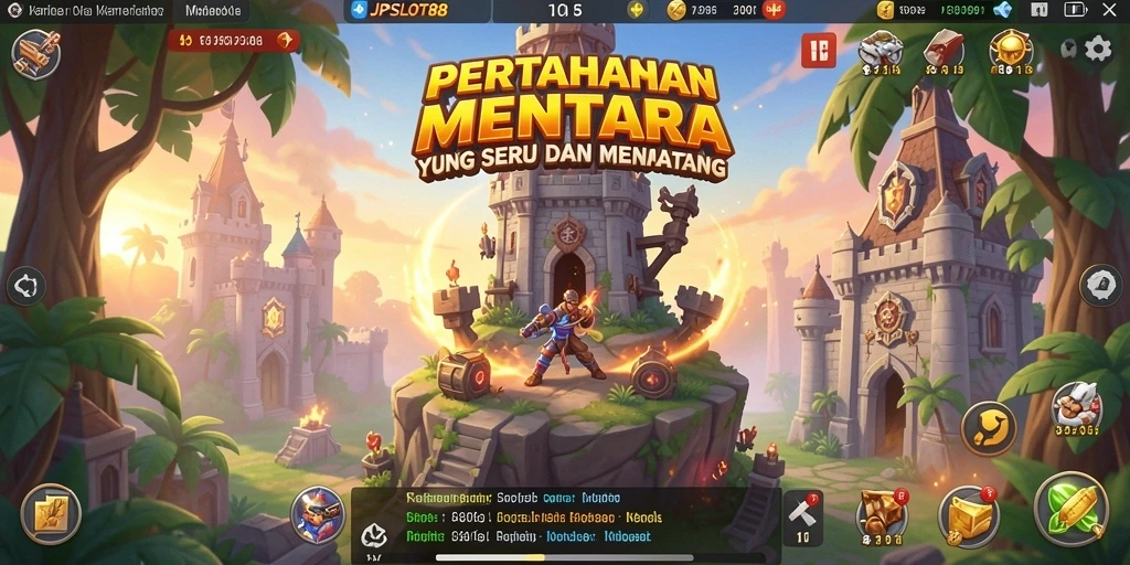 Tampilan gameplay menegangkan dari JPSLOT88 dalam Tower Defense.