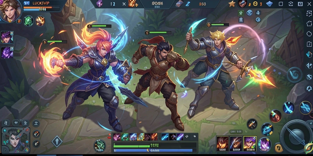 Tangkapan layar gameplay LUCKSVIP menampilkan aksi seru dalam MOBA.