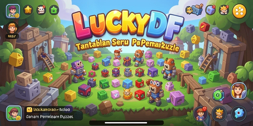 Tampilan gameplay menarik dari permainan Puzzle LUCKYDF.