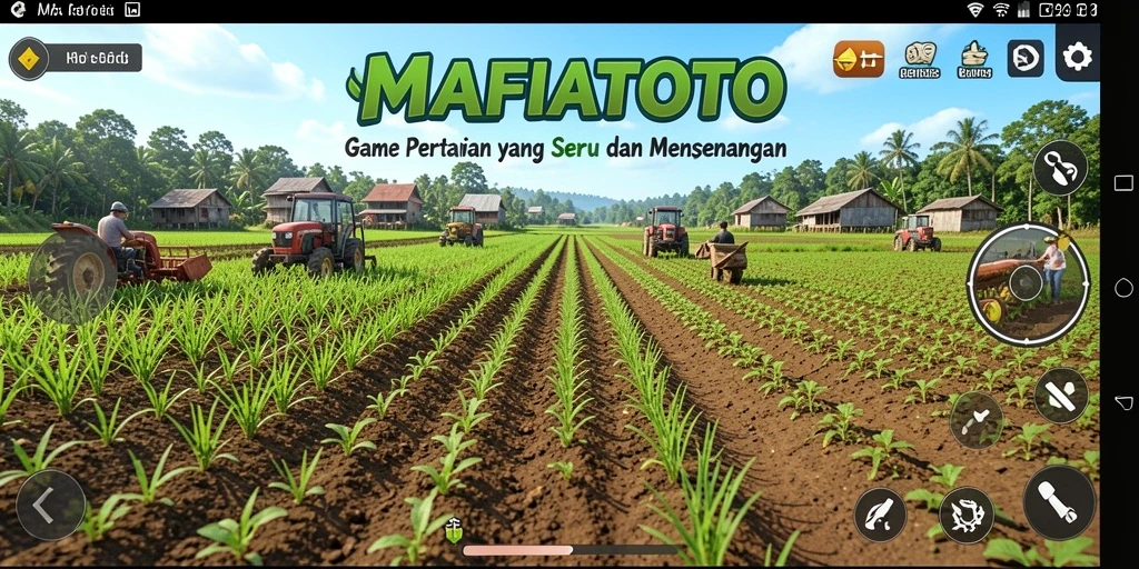 Tampilan gameplay MAFIATOTO dengan lahan pertanian yang indah dan tanaman subur.
