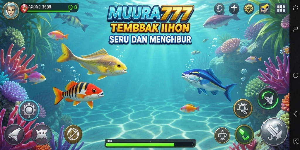 Tampilan gameplay Tembak Ikan yang menarik dan penuh warna.