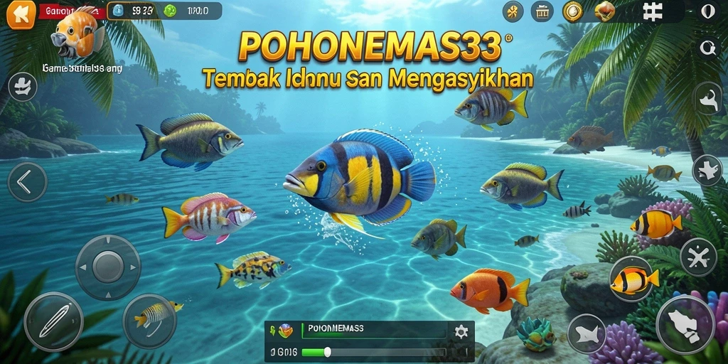 Tangkapan layar POHONEMAS33 menampilkan aksi tembak ikan yang menarik dan penuh warna.
