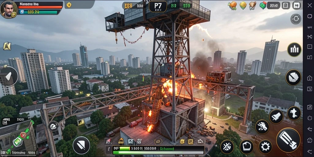 Gambar menampilkan gameplay intens dari PP7 Tower Defense yang seru.