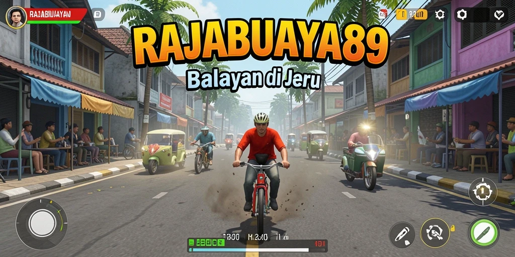 Tampilan gameplay menarik dari RAJABUAYA89 saat balapan di jalanan.