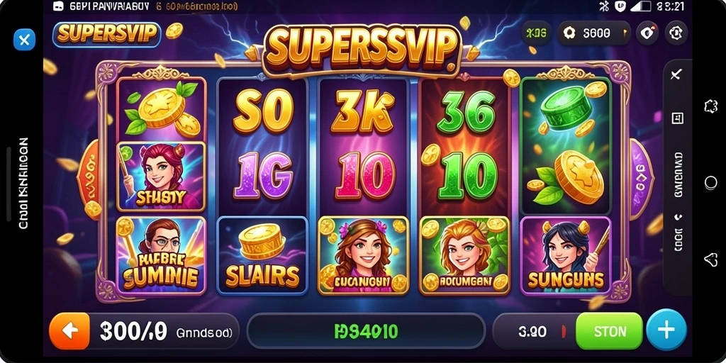 Tampilan gameplay menarik SUPERSVIP dengan efek visual slot.