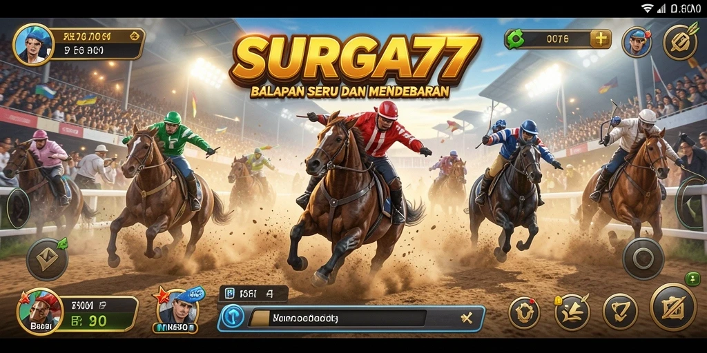 Tampilan gameplay SURGA77 yang mendebarkan saat balapan.