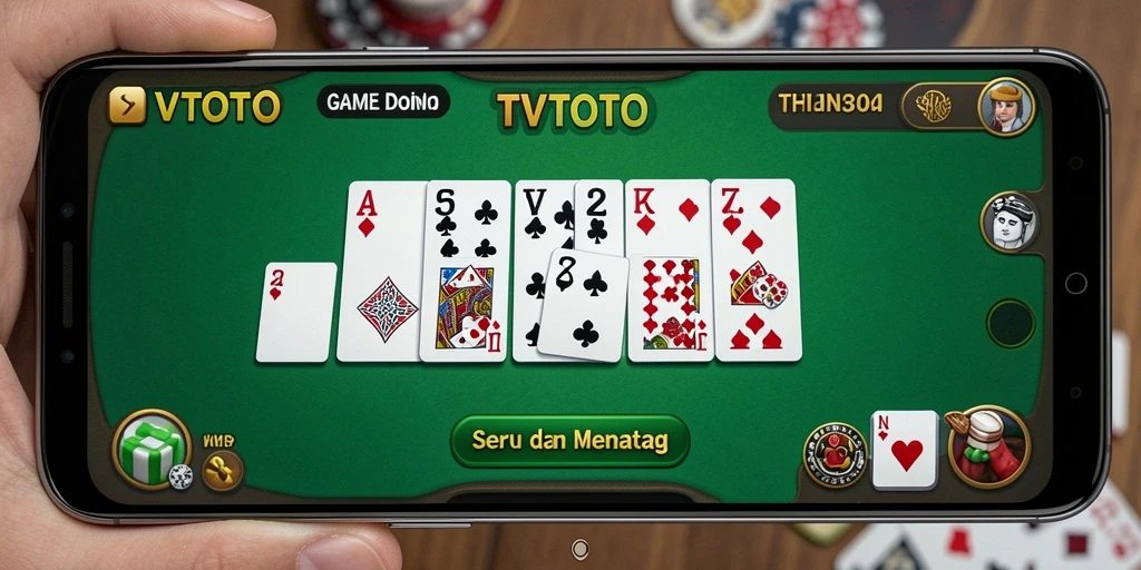 Tampilan gameplay menarik dalam permainan Domino TVTOTO.